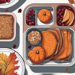 A colorful array of seasonal school lunch items